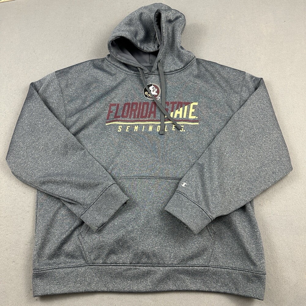 Florida State Seminoles Hoodie Men XL Gray Champion NCAA Pullover Basketball